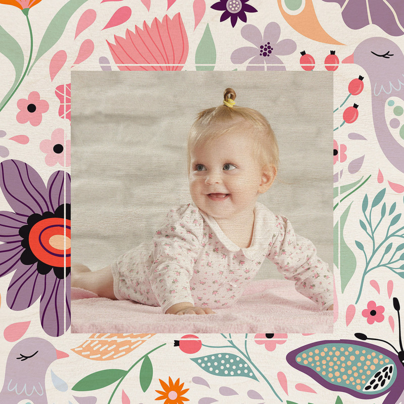 Druk na sklejce w ramce - Turkawki Boho