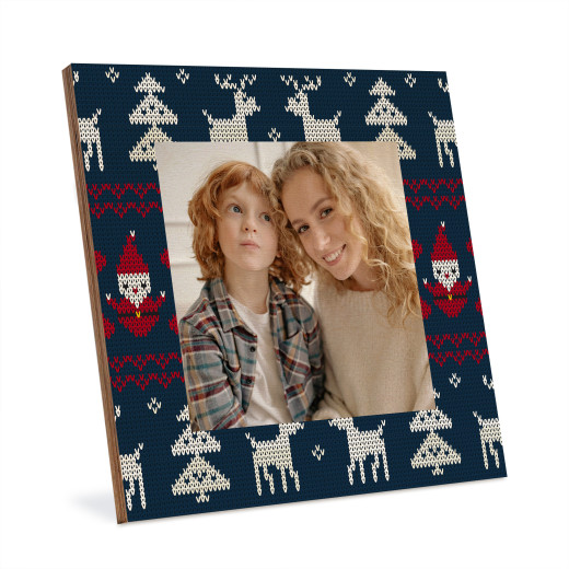Druk na sklejce w ramce - Świąteczny Sweter