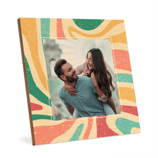 Druk na sklejce w ramce - Abstrakcja Retro